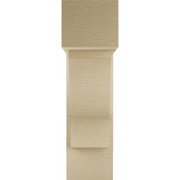 Ekena Millwork - BKTUR0554X16X20FST05RCPR - Timberthane Faux Wood Funston Style Bracket w/ Offset Brace, Block Ends, 5 1/2"W x 16"D x 20"H, Primed Tan