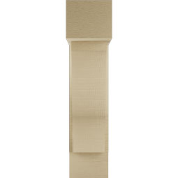 Ekena Millwork - BKTUR0554X16X24FST05RCPR - Timberthane Faux Wood Funston Style Bracket w/ Offset Brace, Block Ends, 5 1/2"W x 16"D x 24"H, Primed Tan