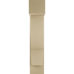Ekena Millwork - BKTUR0554X16X28FST05RCPR - Timberthane Faux Wood Funston Style Bracket w/ Offset Brace, Block Ends, 5 1/2"W x 16"D x 28"H, Primed Tan