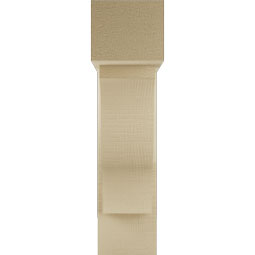 Ekena Millwork - BKTUR0554X18X22FST05RCPR - Timberthane Faux Wood Funston Style Bracket w/ Offset Brace, Block Ends, 5 1/2"W x 18"D x 22"H, Primed Tan