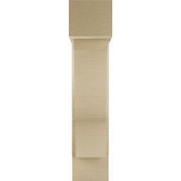Ekena Millwork - BKTUR0554X18X26FST05RCPR - Timberthane Faux Wood Funston Style Bracket w/ Offset Brace, Block Ends, 5 1/2"W x 18"D x 26"H, Primed Tan
