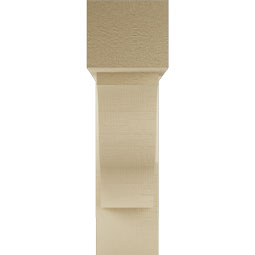 Ekena Millwork - BKTUR0554X20X20FST05RCPR - Timberthane Faux Wood Funston Style Bracket w/ Offset Brace, Block Ends, 5 1/2"W x 20"D x 20"H, Primed Tan