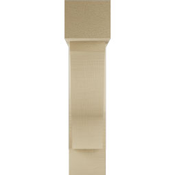 Ekena Millwork - BKTUR0554X20X24FST05RCPR - Timberthane Faux Wood Funston Style Bracket w/ Offset Brace, Block Ends, 5 1/2"W x 20"D x 24"H, Primed Tan