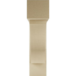 Ekena Millwork - BKTUR0554X22X22FST05RCPR - Timberthane Faux Wood Funston Style Bracket w/ Offset Brace, Block Ends, 5 1/2"W x 22"D x 22"H, Primed Tan