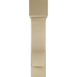 Ekena Millwork - BKTUR0554X22X26FST05RCPR - Timberthane Faux Wood Funston Style Bracket w/ Offset Brace, Block Ends, 5 1/2"W x 22"D x 26"H, Primed Tan