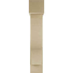Ekena Millwork - BKTUR0554X22X30FST05RCPR - Timberthane Faux Wood Funston Style Bracket w/ Offset Brace, Block Ends, 5 1/2"W x 22"D x 30"H, Primed Tan