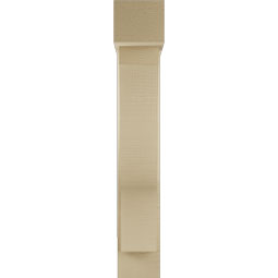 Ekena Millwork - BKTUR0554X22X34FST05RCPR - Timberthane Faux Wood Funston Style Bracket w/ Offset Brace, Block Ends, 5 1/2"W x 22"D x 34"H, Primed Tan
