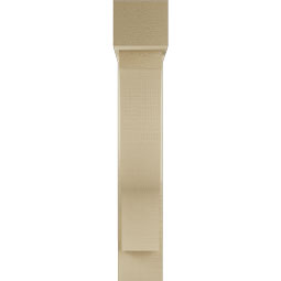Ekena Millwork - BKTUR0554X24X32FST05RCPR - Timberthane Faux Wood Funston Style Bracket w/ Offset Brace, Block Ends, 5 1/2"W x 24"D x 32"H, Primed Tan
