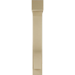Ekena Millwork - BKTUR0554X28X40FST05RCPR - Timberthane Faux Wood Funston Style Bracket w/ Offset Brace, Block Ends, 5 1/2"W x 28"D x 40"H, Primed Tan