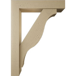 Ekena Millwork - BKTUR0554X30X42FST05RCPR - Timberthane Faux Wood Funston Style Bracket w/ Offset Brace, Block Ends, 5 1/2"W x 30"D x 42"H, Primed Tan