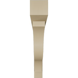 Ekena Millwork - BKTUR0554X32X32FST05RCPR - Timberthane Faux Wood Funston Style Bracket w/ Offset Brace, Block Ends, 5 1/2"W x 32"D x 32"H, Primed Tan