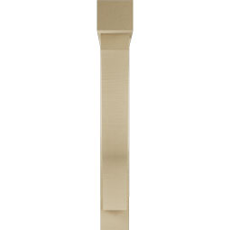 Ekena Millwork - BKTUR0554X32X40FST05RCPR - Timberthane Faux Wood Funston Style Bracket w/ Offset Brace, Block Ends, 5 1/2"W x 32"D x 40"H, Primed Tan