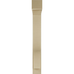 Ekena Millwork - BKTUR0554X32X44FST05RCPR - Timberthane Faux Wood Funston Style Bracket w/ Offset Brace, Block Ends, 5 1/2"W x 32"D x 44"H, Primed Tan