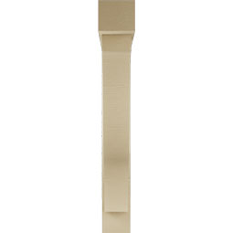 Ekena Millwork - BKTUR0554X36X40FST05RCPR - Timberthane Faux Wood Funston Style Bracket w/ Offset Brace, Block Ends, 5 1/2"W x 36"D x 40"H, Primed Tan
