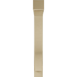 Ekena Millwork - BKTUR0554X36X44FST05RCPR - Timberthane Faux Wood Funston Style Bracket w/ Offset Brace, Block Ends, 5 1/2"W x 36"D x 44"H, Primed Tan