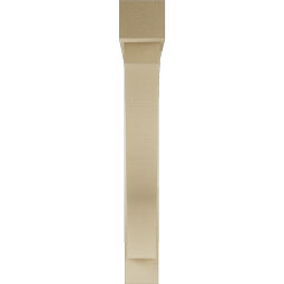Ekena Millwork - BKTUR0554X40X40FST05RCPR - Timberthane Faux Wood Funston Style Bracket w/ Offset Brace, Block Ends, 5 1/2"W x 40"D x 40"H, Primed Tan