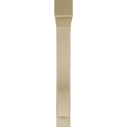 Ekena Millwork - BKTUR0554X40X44FST05RCPR - Timberthane Faux Wood Funston Style Bracket w/ Offset Brace, Block Ends, 5 1/2"W x 40"D x 44"H, Primed Tan
