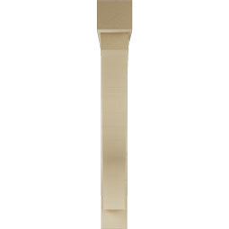Ekena Millwork - BKTUR0554X42X42FST05RCPR - Timberthane Faux Wood Funston Style Bracket w/ Offset Brace, Block Ends, 5 1/2"W x 42"D x 42"H, Primed Tan