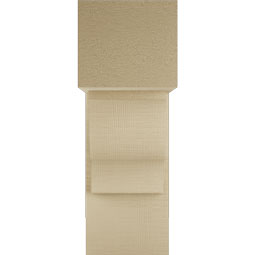 Ekena Millwork - BKTUR0756X18X22FST05RCPR - Timberthane Faux Wood Funston Style Bracket w/ Offset Brace, Block Ends, 7 1/2"W x 18"D x 22"H, Primed Tan