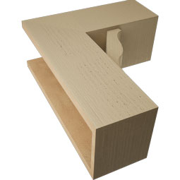 Ekena Millwork - BKTUR0756X18X22FST05RCPR - Timberthane Faux Wood Funston Style Bracket w/ Offset Brace, Block Ends, 7 1/2"W x 18"D x 22"H, Primed Tan