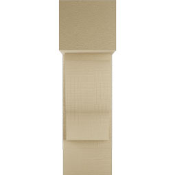 Ekena Millwork - BKTUR0756X18X26FST05RCPR - Timberthane Faux Wood Funston Style Bracket w/ Offset Brace, Block Ends, 7 1/2"W x 18"D x 26"H, Primed Tan