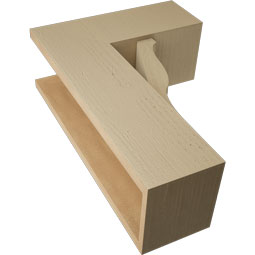 Ekena Millwork - BKTUR0756X18X26FST05RCPR - Timberthane Faux Wood Funston Style Bracket w/ Offset Brace, Block Ends, 7 1/2"W x 18"D x 26"H, Primed Tan