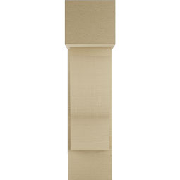 Ekena Millwork - BKTUR0756X18X30FST05RCPR - Timberthane Faux Wood Funston Style Bracket w/ Offset Brace, Block Ends, 7 1/2"W x 18"D x 30"H, Primed Tan