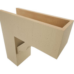 Ekena Millwork - BKTUR0756X20X20FST05RCPR - Timberthane Faux Wood Funston Style Bracket w/ Offset Brace, Block Ends, 7 1/2"W x 20"D x 20"H, Primed Tan