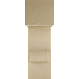 Ekena Millwork - BKTUR0756X20X24FST05RCPR - Timberthane Faux Wood Funston Style Bracket w/ Offset Brace, Block Ends, 7 1/2"W x 20"D x 24"H, Primed Tan