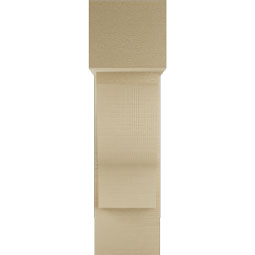 Ekena Millwork - BKTUR0756X20X28FST05RCPR - Timberthane Faux Wood Funston Style Bracket w/ Offset Brace, Block Ends, 7 1/2"W x 20"D x 28"H, Primed Tan