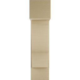 Ekena Millwork - BKTUR0756X20X32FST05RCPR - Timberthane Faux Wood Funston Style Bracket w/ Offset Brace, Block Ends, 7 1/2"W x 20"D x 32"H, Primed Tan