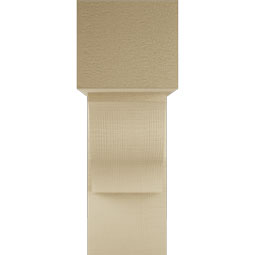 Ekena Millwork - BKTUR0756X22X22FST05RCPR - Timberthane Faux Wood Funston Style Bracket w/ Offset Brace, Block Ends, 7 1/2"W x 22"D x 22"H, Primed Tan