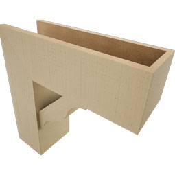 Ekena Millwork - BKTUR0756X22X22FST05RCPR - Timberthane Faux Wood Funston Style Bracket w/ Offset Brace, Block Ends, 7 1/2"W x 22"D x 22"H, Primed Tan