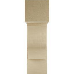 Ekena Millwork - BKTUR0756X22X26FST05RCPR - Timberthane Faux Wood Funston Style Bracket w/ Offset Brace, Block Ends, 7 1/2"W x 22"D x 26"H, Primed Tan