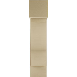 Ekena Millwork - BKTUR0756X22X34FST05RCPR - Timberthane Faux Wood Funston Style Bracket w/ Offset Brace, Block Ends, 7 1/2"W x 22"D x 34"H, Primed Tan