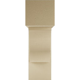 Ekena Millwork - BKTUR0756X24X24FST05RCPR - Timberthane Faux Wood Funston Style Bracket w/ Offset Brace, Block Ends, 7 1/2"W x 24"D x 24"H, Primed Tan