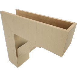 Ekena Millwork - BKTUR0756X24X24FST05RCPR - Timberthane Faux Wood Funston Style Bracket w/ Offset Brace, Block Ends, 7 1/2"W x 24"D x 24"H, Primed Tan