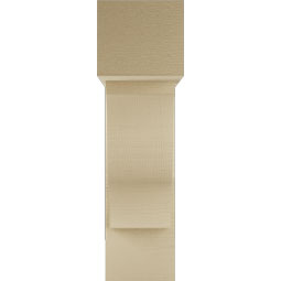 Ekena Millwork - BKTUR0756X24X28FST05RCPR - Timberthane Faux Wood Funston Style Bracket w/ Offset Brace, Block Ends, 7 1/2"W x 24"D x 28"H, Primed Tan