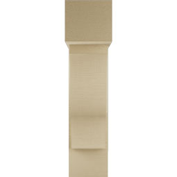 Ekena Millwork - BKTUR0756X24X32FST05RCPR - Timberthane Faux Wood Funston Style Bracket w/ Offset Brace, Block Ends, 7 1/2"W x 24"D x 32"H, Primed Tan