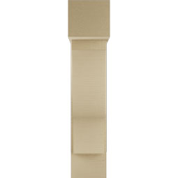 Ekena Millwork - BKTUR0756X24X36FST05RCPR - Timberthane Faux Wood Funston Style Bracket w/ Offset Brace, Block Ends, 7 1/2"W x 24"D x 36"H, Primed Tan