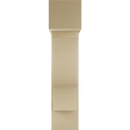 Ekena Millwork - BKTUR0756X26X34FST05RCPR - Timberthane Faux Wood Funston Style Bracket w/ Offset Brace, Block Ends, 7 1/2"W x 26"D x 34"H, Primed Tan