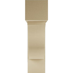 Ekena Millwork - BKTUR0756X28X28FST05RCPR - Timberthane Faux Wood Funston Style Bracket w/ Offset Brace, Block Ends, 7 1/2"W x 28"D x 28"H, Primed Tan