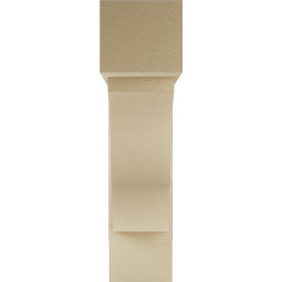 Ekena Millwork - BKTUR0756X30X30FST05RCPR - Timberthane Faux Wood Funston Style Bracket w/ Offset Brace, Block Ends, 7 1/2"W x 30"D x 30"H, Primed Tan