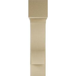 Ekena Millwork - BKTUR0756X30X34FST05RCPR - Timberthane Faux Wood Funston Style Bracket w/ Offset Brace, Block Ends, 7 1/2"W x 30"D x 34"H, Primed Tan