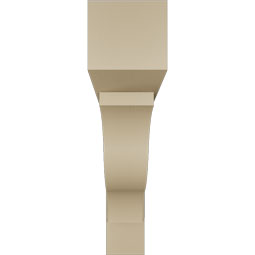 Ekena Millwork - BKTUR0756X32X32FST05RCPR - Timberthane Faux Wood Funston Style Bracket w/ Offset Brace, Block Ends, 7 1/2"W x 32"D x 32"H, Primed Tan