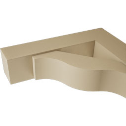 Ekena Millwork - BKTUR0756X32X32FST05RCPR - Timberthane Faux Wood Funston Style Bracket w/ Offset Brace, Block Ends, 7 1/2"W x 32"D x 32"H, Primed Tan