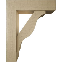 Ekena Millwork - BKTUR0756X32X40FST05RCPR - Timberthane Faux Wood Funston Style Bracket w/ Offset Brace, Block Ends, 7 1/2"W x 32"D x 40"H, Primed Tan