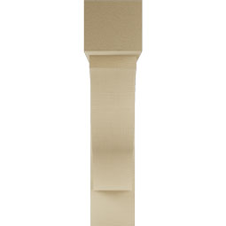 Ekena Millwork - BKTUR0756X34X34FST05RCPR - Timberthane Faux Wood Funston Style Bracket w/ Offset Brace, Block Ends, 7 1/2"W x 34"D x 34"H, Primed Tan