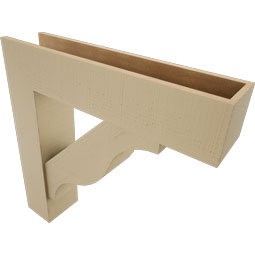 Ekena Millwork - BKTUR0756X34X34FST05RCPR - Timberthane Faux Wood Funston Style Bracket w/ Offset Brace, Block Ends, 7 1/2"W x 34"D x 34"H, Primed Tan
