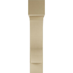 Ekena Millwork - BKTUR0756X34X38FST05RCPR - Timberthane Faux Wood Funston Style Bracket w/ Offset Brace, Block Ends, 7 1/2"W x 34"D x 38"H, Primed Tan